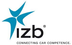 Logo der IZB mit dem Schriftzug „Connecting Car Competence“